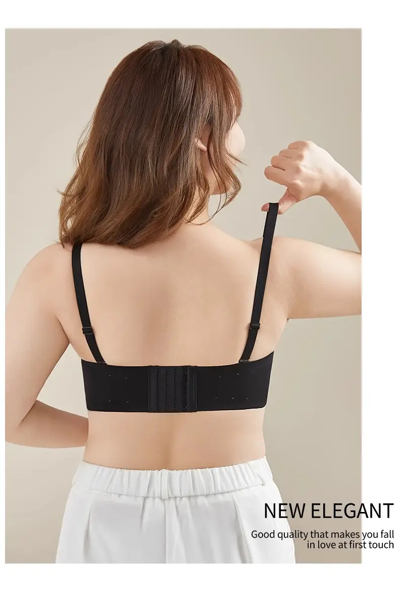 Strapless Underwear Women's Large Chest Small Non-slip Anti-sagging Tube-length Invisible Traceless Push-up plus size Bra — feature 33