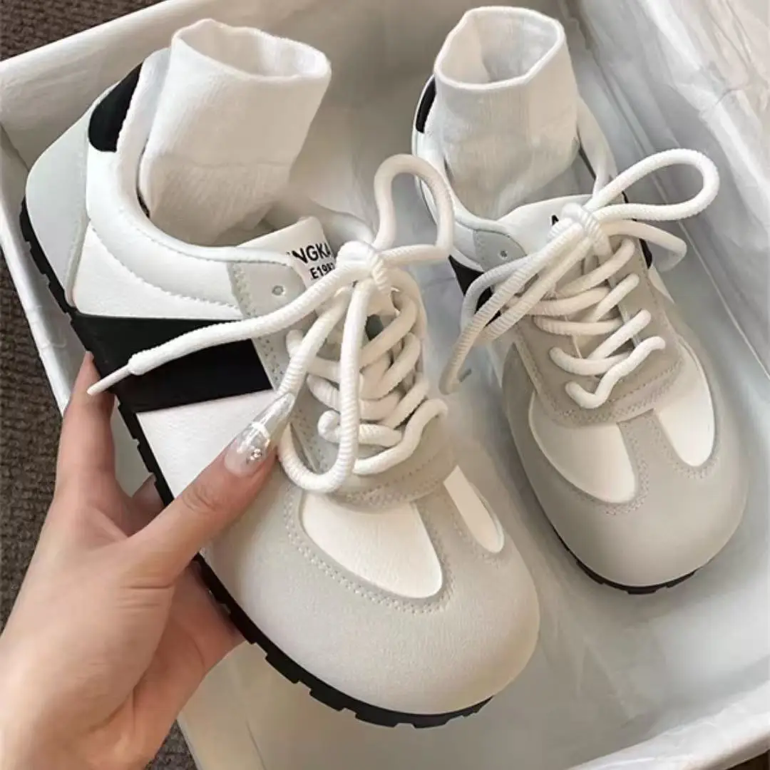 Women's White Leather Casual Shoes 2025 Spring - Image 4