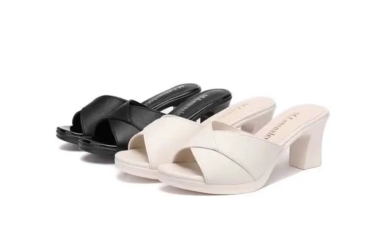 White Thick Heel Sandals for Women Summer — feature 17