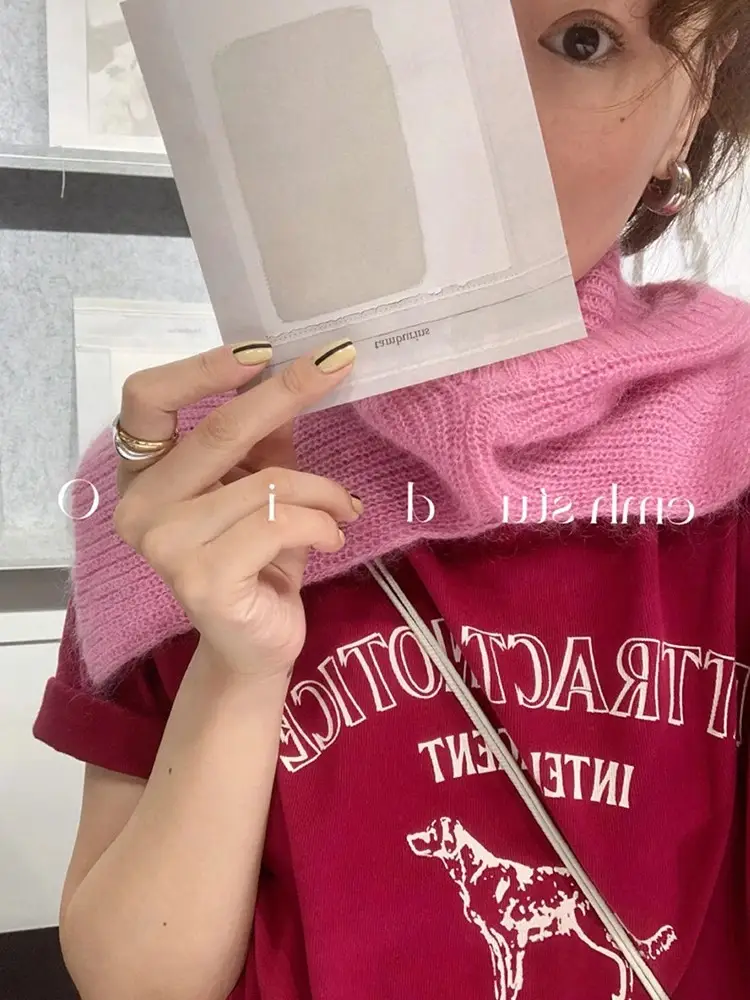 Korean-style Loose Round Neck Cotton T-shirt 2025 Summer New American-style Letter Printed Short-sleeved Top for Inner Wearing and Outer Wearing