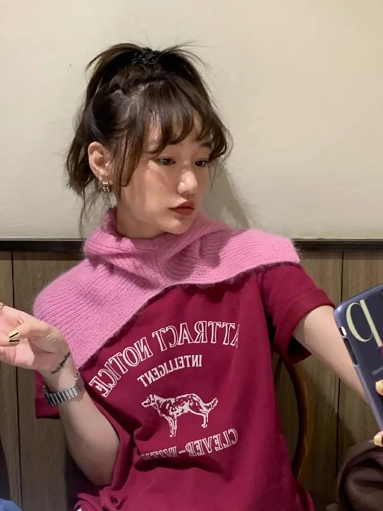 Korean-style Loose Round Neck Cotton T-shirt 2025 Summer New American-style Letter Printed Short-sleeved Top for Inner Wearing and Outer Wearing — feature 8