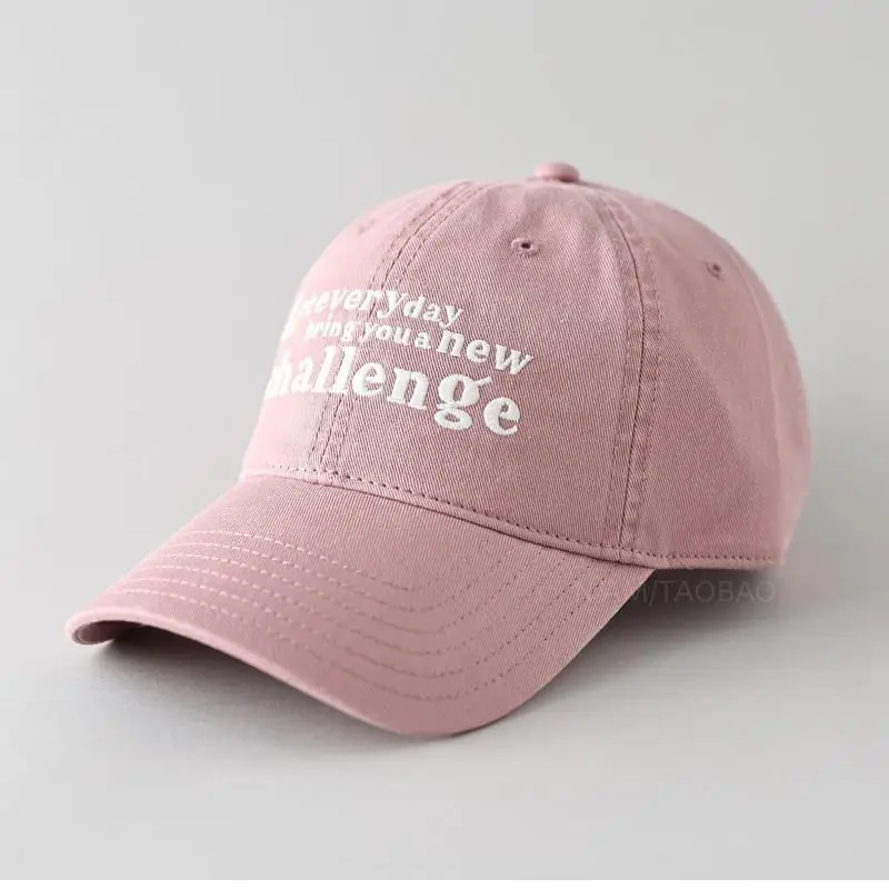 Pink Letter Embroidered Women's Baseball Cap