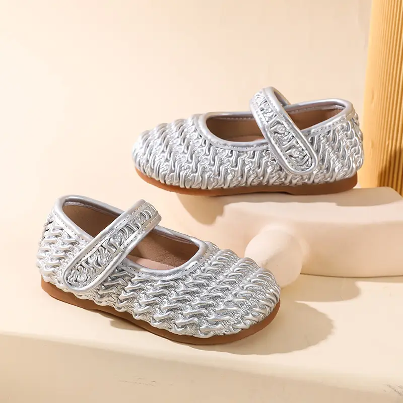 Girls' Chanel Style Single-layer Shoes 2025 Spring New Children's Korean-style Baby silver Leather Shoes Stylist Toddler Shoes - Image 6