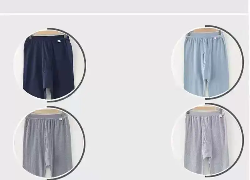 Men's long johns cotton leggings cotton high waist warm pants plus size loose middle-aged men's underwear cotton wool pants — feature 7