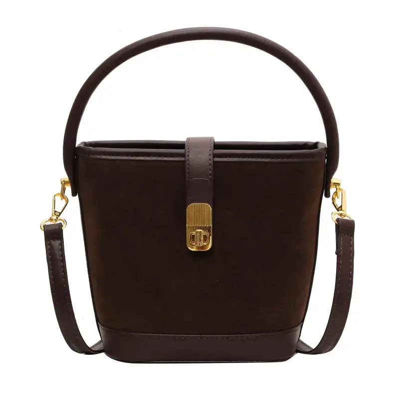 Autumn Winter Women's Frosted Bucket Bag Large Capacity - Image 8