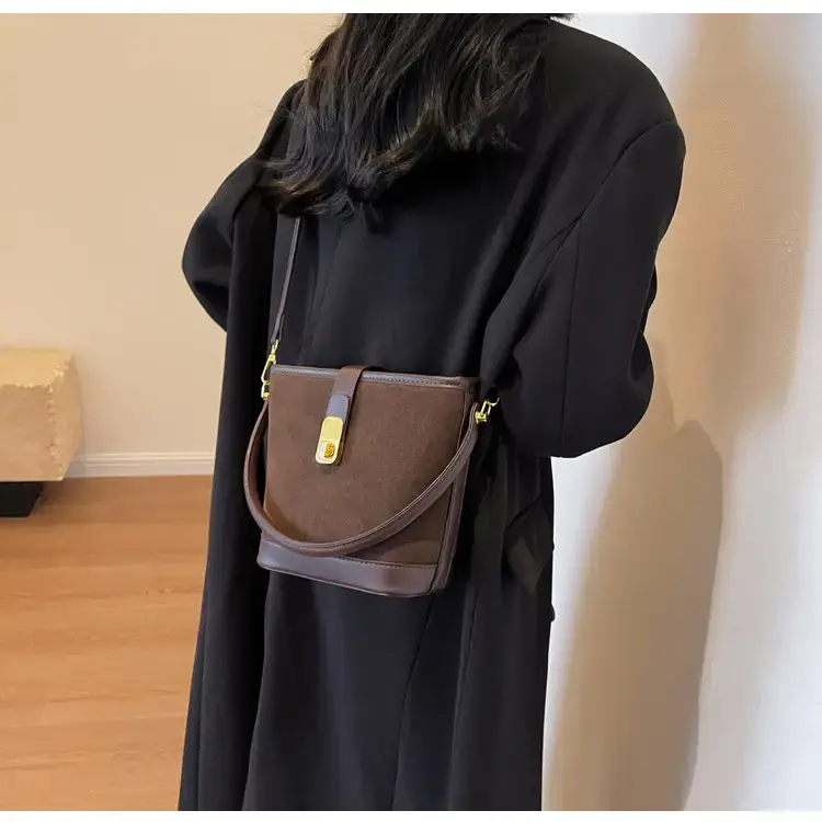 Autumn Winter Women's Frosted Bucket Bag Large Capacity — feature 29