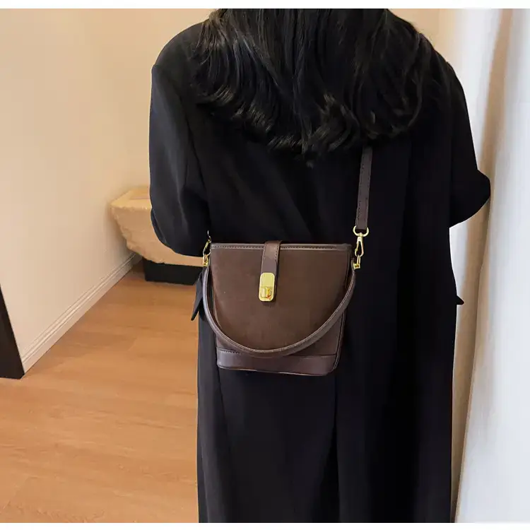 Autumn Winter Women's Frosted Bucket Bag Large Capacity — feature 30