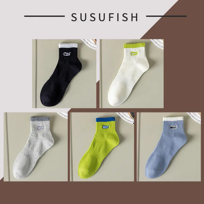Men's Socks Pure Cotton Socks Spring and Autum Cotton Deodorant Sweat-Absorbent 7A Antibacterial Sports Socks Short Socks Men's Cotton Socks