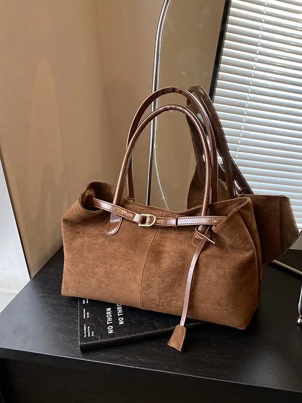 Women Matte Brown Shoulder Bag Spring Summer Casual Commuter - Image 3