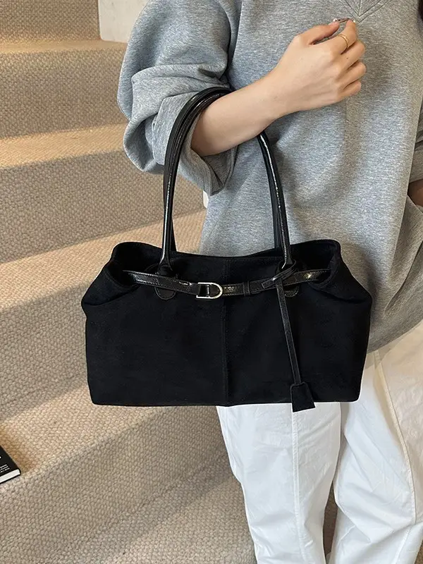 Women Matte Brown Shoulder Bag Spring Summer Casual Commuter - Image 6