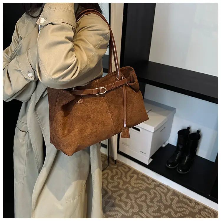 Women Matte Brown Shoulder Bag Spring Summer Casual Commuter — feature 14