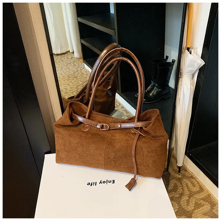 Women Matte Brown Shoulder Bag Spring Summer Casual Commuter — feature 27