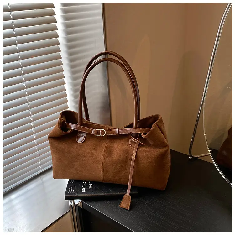 Women Matte Brown Shoulder Bag Spring Summer Casual Commuter — feature 35
