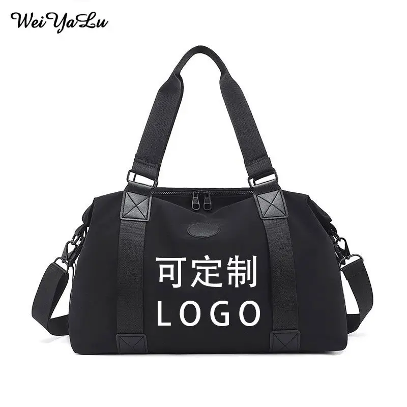Men's Black Travel Bag Large Capacity Portable Shoulder Crossbody - Image 4