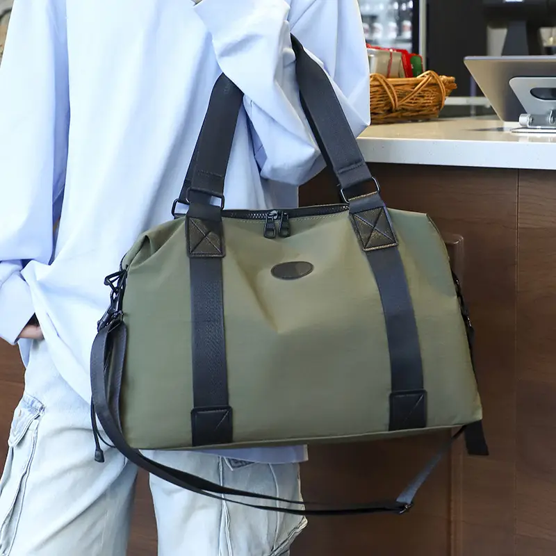 Men's Black Travel Bag Large Capacity Portable Shoulder Crossbody - Image 7