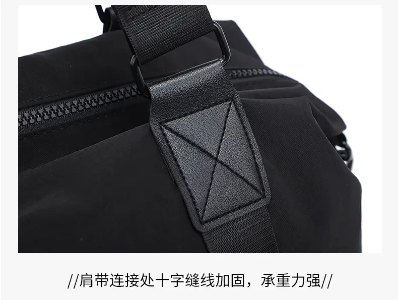 Men's Black Travel Bag Large Capacity Portable Shoulder Crossbody — feature 20