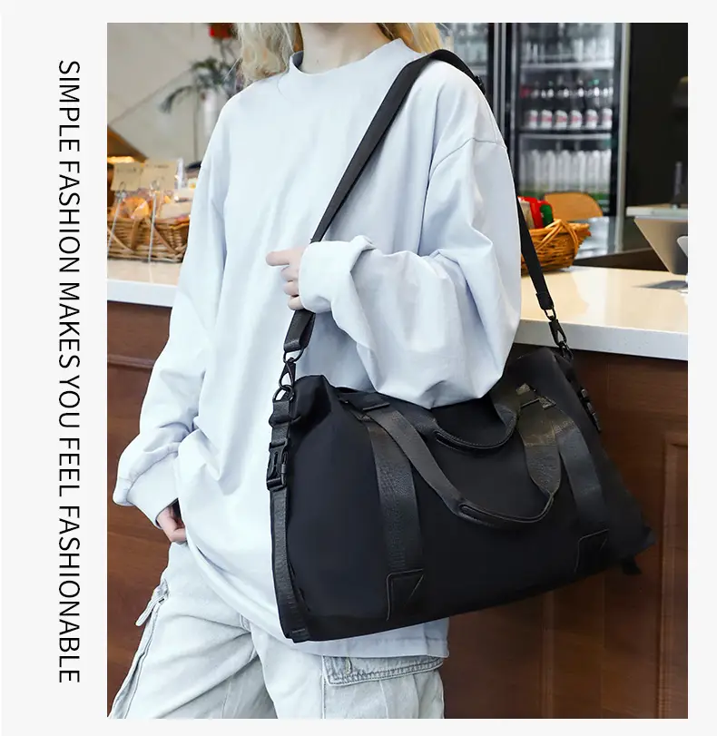 Men's Black Travel Bag Large Capacity Portable Shoulder Crossbody — feature 26