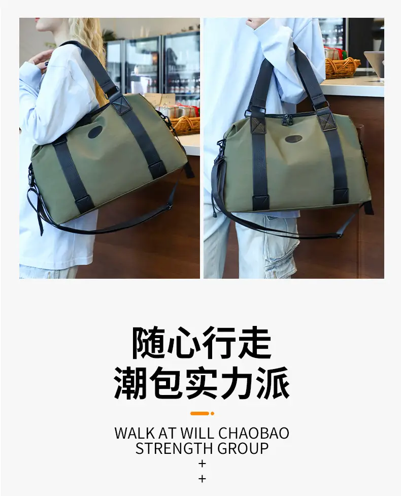 Men's Black Travel Bag Large Capacity Portable Shoulder Crossbody — feature 29