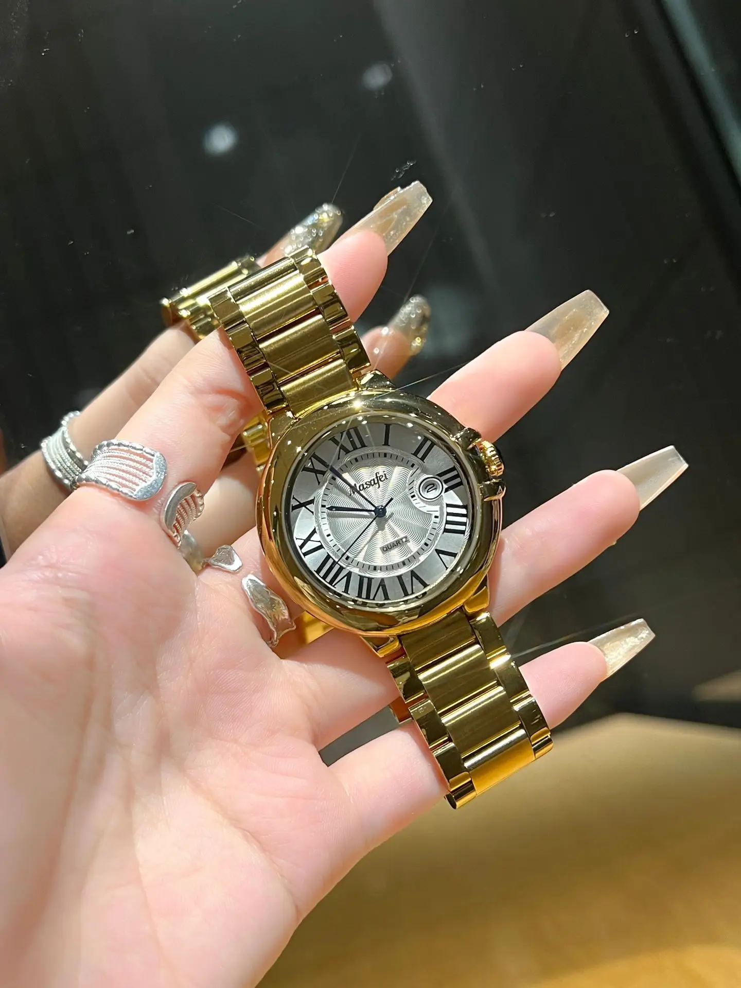 Gold Cross Watch Set for Men Women with Fast Live Hands — feature 5