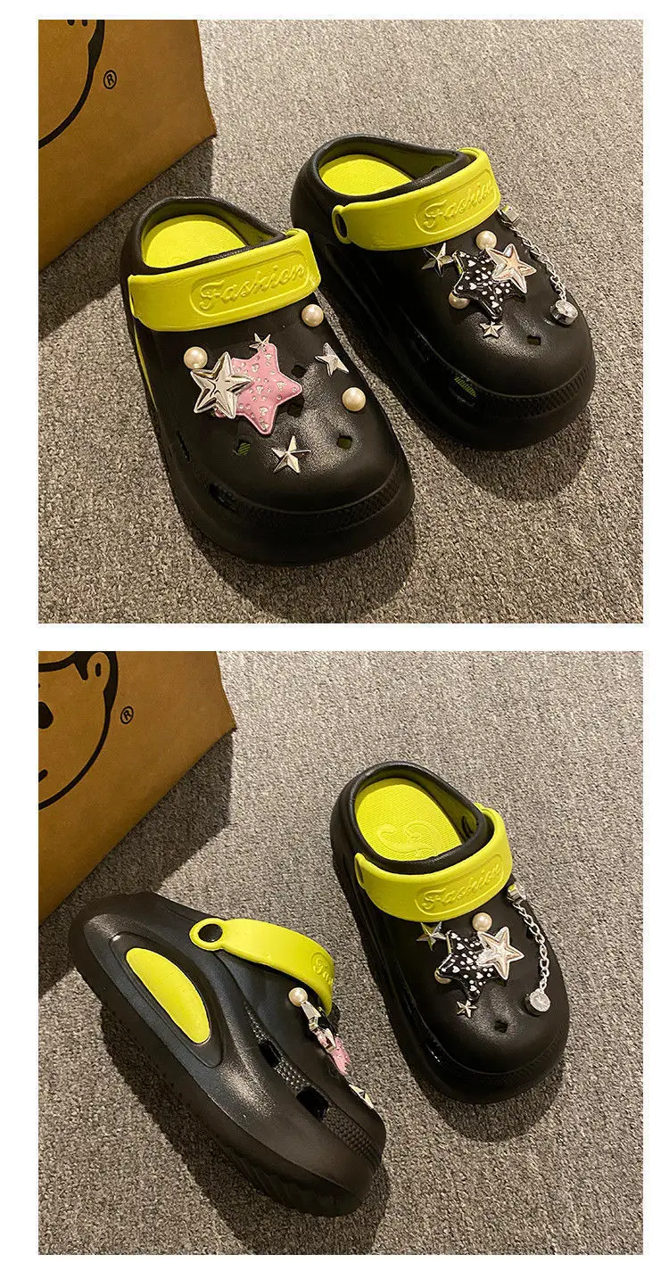 2025 New Summer Style Sweet and Cool Style Eva Thick-Soled Star Hole Shoes for Women to Wear Non-Slip Non-Smell Beach Sandals and Slippers — feature 19