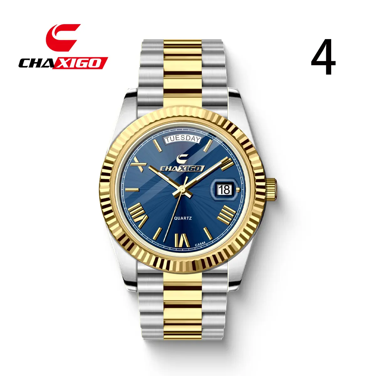 Chixigoo Swiss Brand Men's Quartz Watch Real Steel Band Large Dial - Image 2
