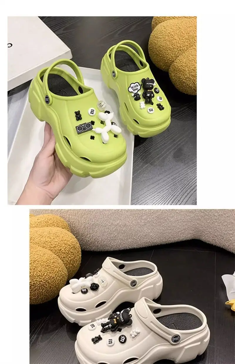 2025 New Cyber Celebrous Cave Shoes Women's Outer Wear Cartoon Small Thick Sole Elevated Platform Slippers — feature 54
