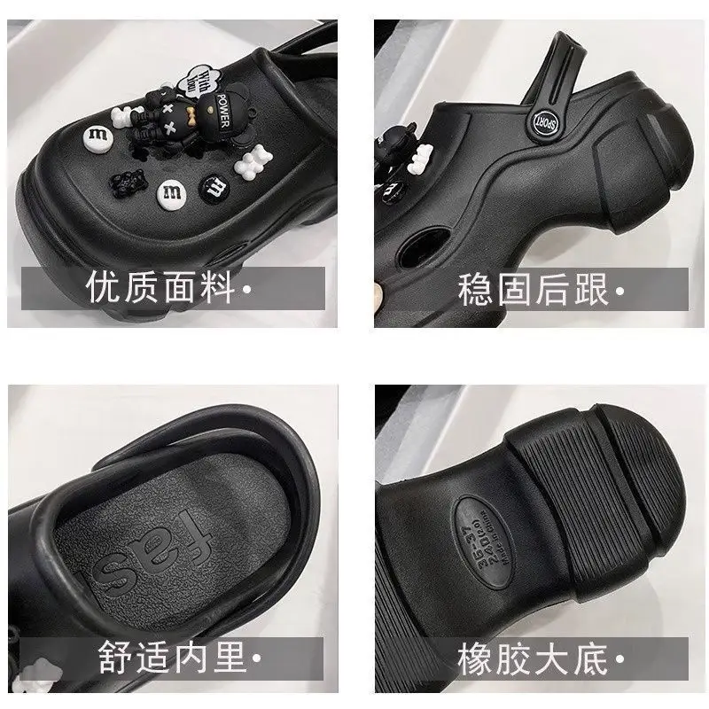 2025 New Cyber Celebrous Cave Shoes Women's Outer Wear Cartoon Small Thick Sole Elevated Platform Slippers — feature 60