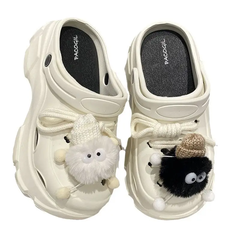 Platform Cake Bottom Hole Shoes Women's Summer 2024 Wearing EVA Shoe-on Feeling Thick Bottom Beach Baotou Non-slip Sandals Women - Image 7