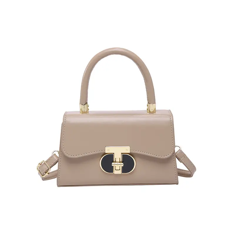 White Lock Clasp Small Handbag with Chain - Image 10