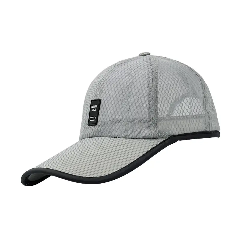 Men's Beige Mesh Baseball Cap 11cm Neck Lift - Image 11