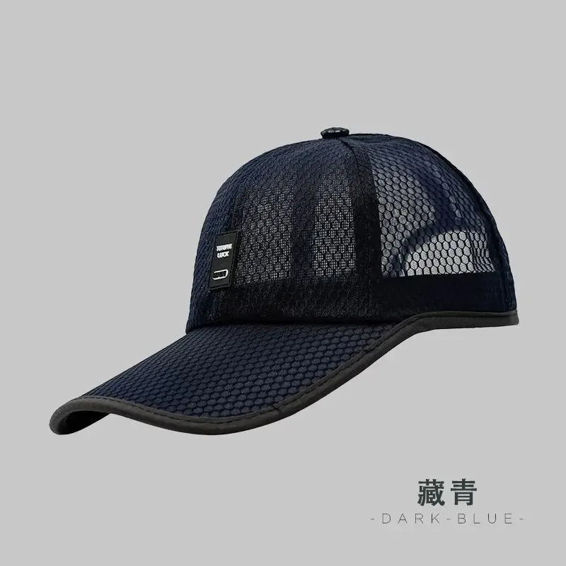 Men's Beige Mesh Baseball Cap 11cm Neck Lift - Image 5
