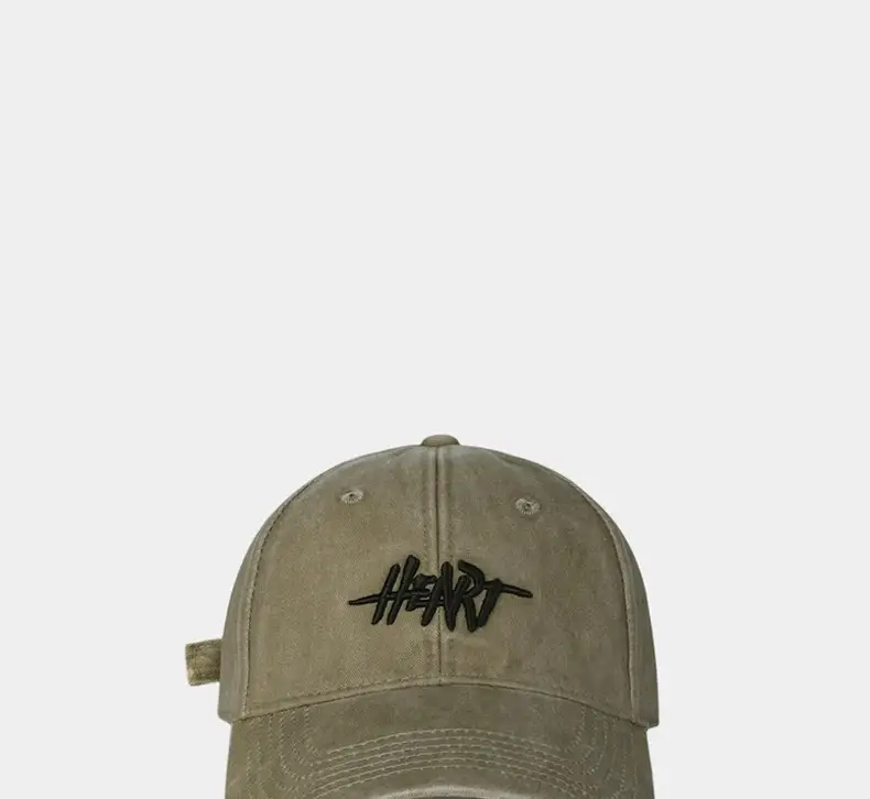 Men's Wide Brim Baseball Cap with Heart Embroidery — feature 11