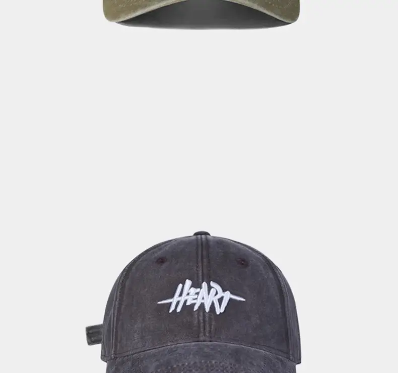 Men's Wide Brim Baseball Cap with Heart Embroidery — feature 12