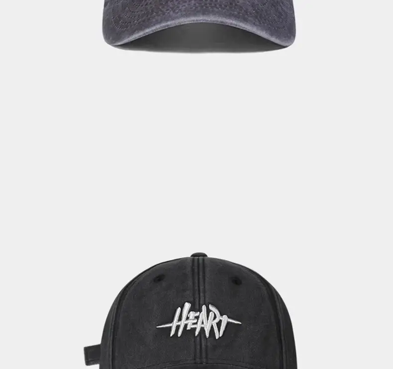 Men's Wide Brim Baseball Cap with Heart Embroidery — feature 13