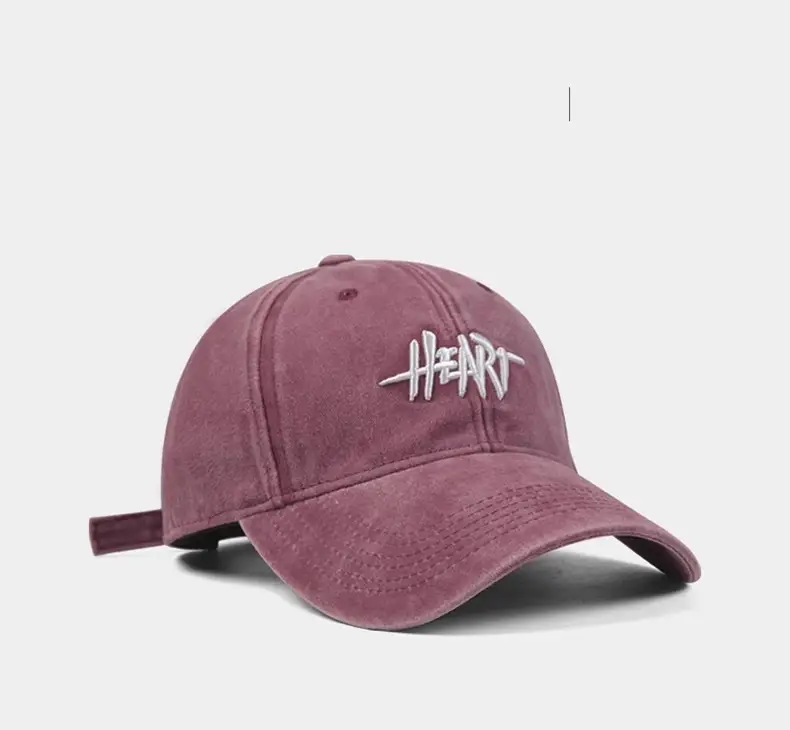 Men's Wide Brim Baseball Cap with Heart Embroidery — feature 9