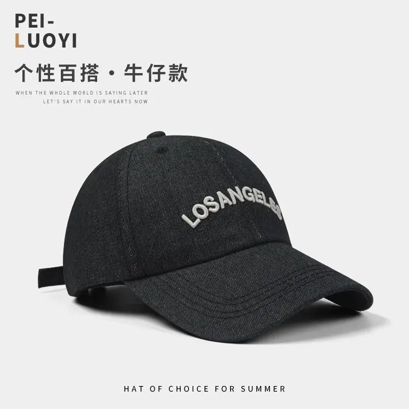Denim Blue Los Angeles Embroidered Baseball Cap Women - Image 5