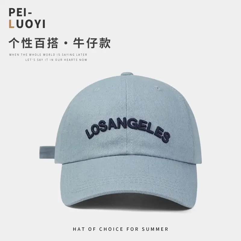 Denim Blue Los Angeles Embroidered Baseball Cap Women - Image 6