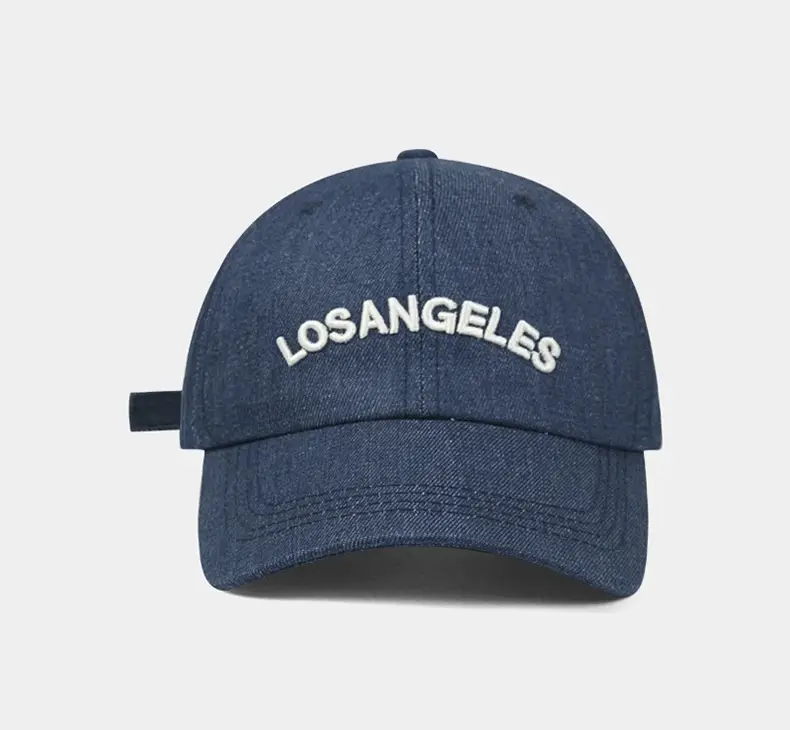 Denim Blue Los Angeles Embroidered Baseball Cap Women — feature 7