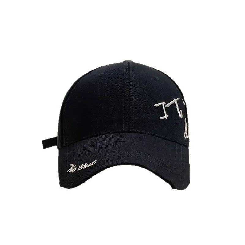 Women Baseball Cap White Embroidered Letter Big Head - Image 11