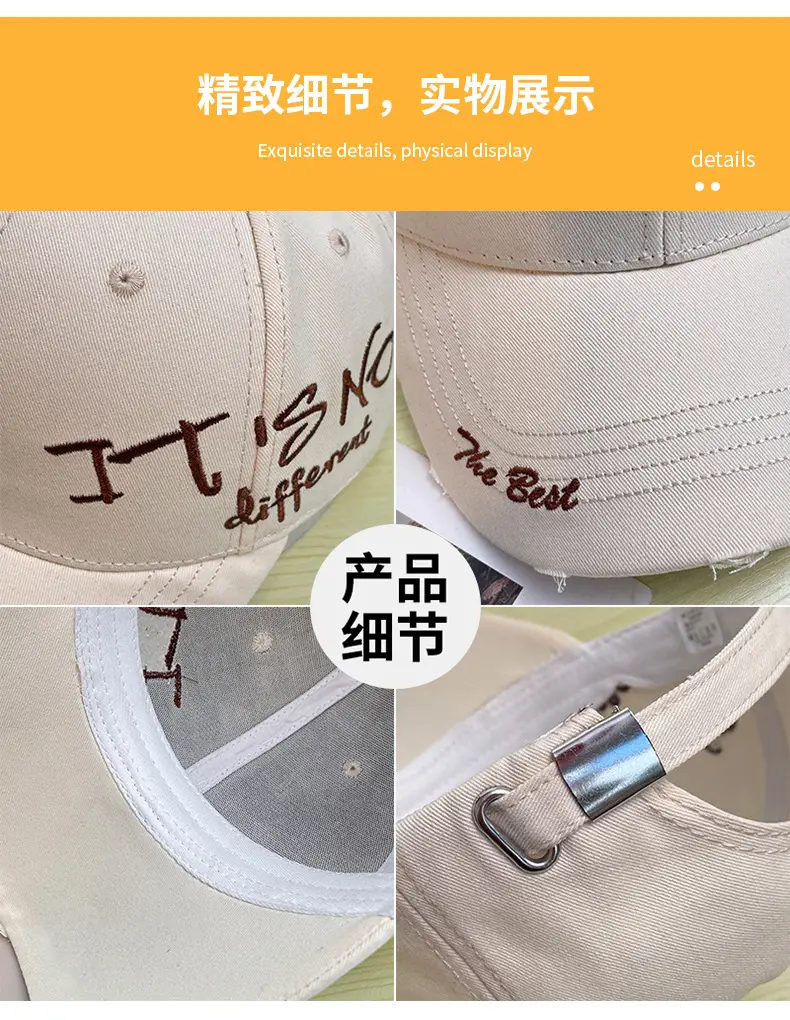 Women Baseball Cap White Embroidered Letter Big Head — feature 22