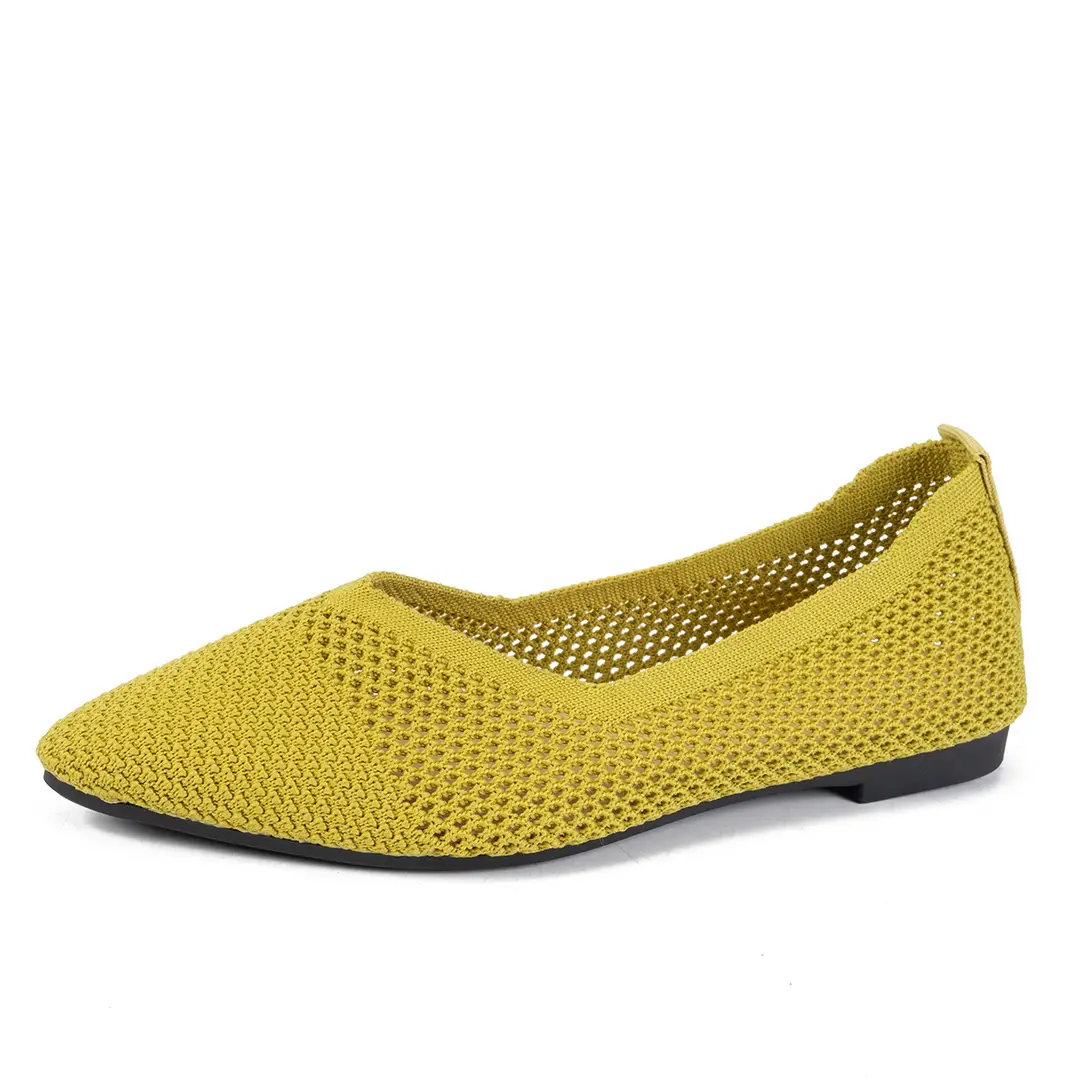 Knitted Women's Shoes, Breathable, Soft-Soled, Fashionable, Flat-Soled, New Style, Comfortable, Pointed-Toe, Flat-Soled, Shallow-Mouthed, Slip-On Casual Shoes — feature 10