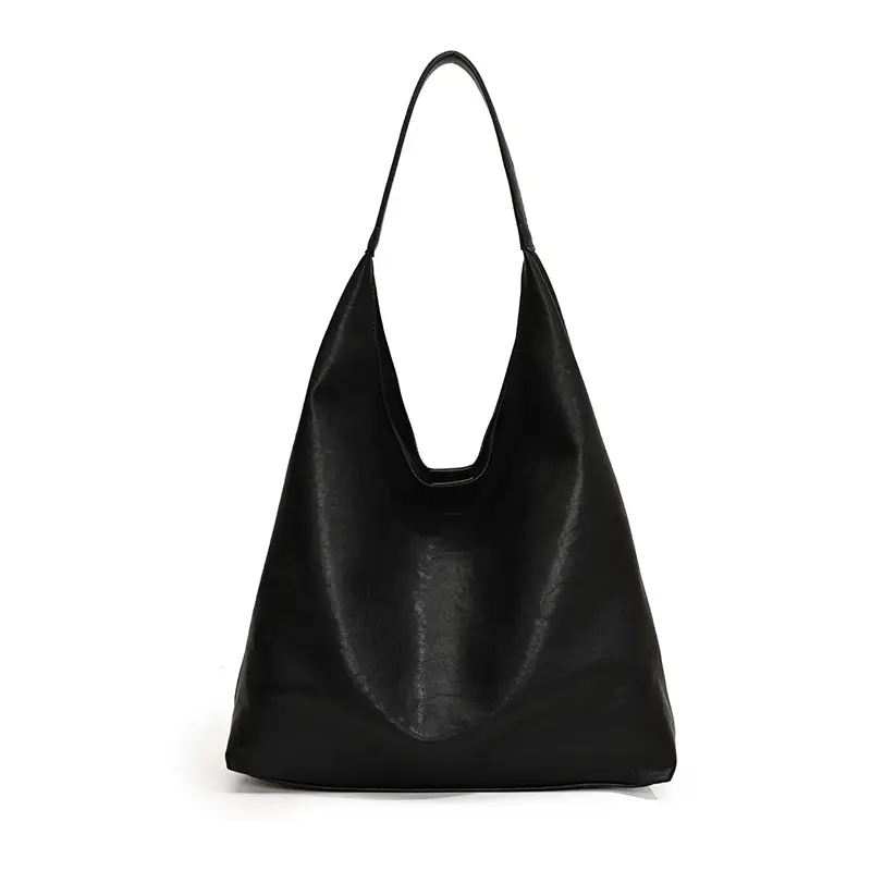 Women's Retro College Style Large Capacity Shoulder Tote Bag Brown Leather - Image 2