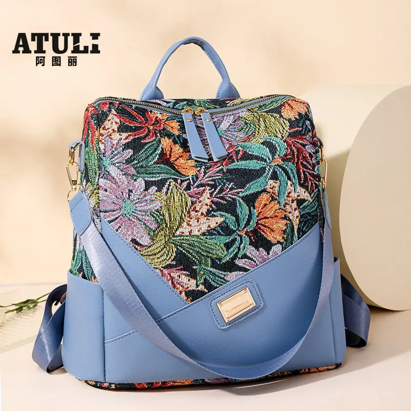 New Cross-border Printed Backpack High Fashion Large Capacity Lightweight Travel Portable Shoulder Bag Casual luggage and leather goods