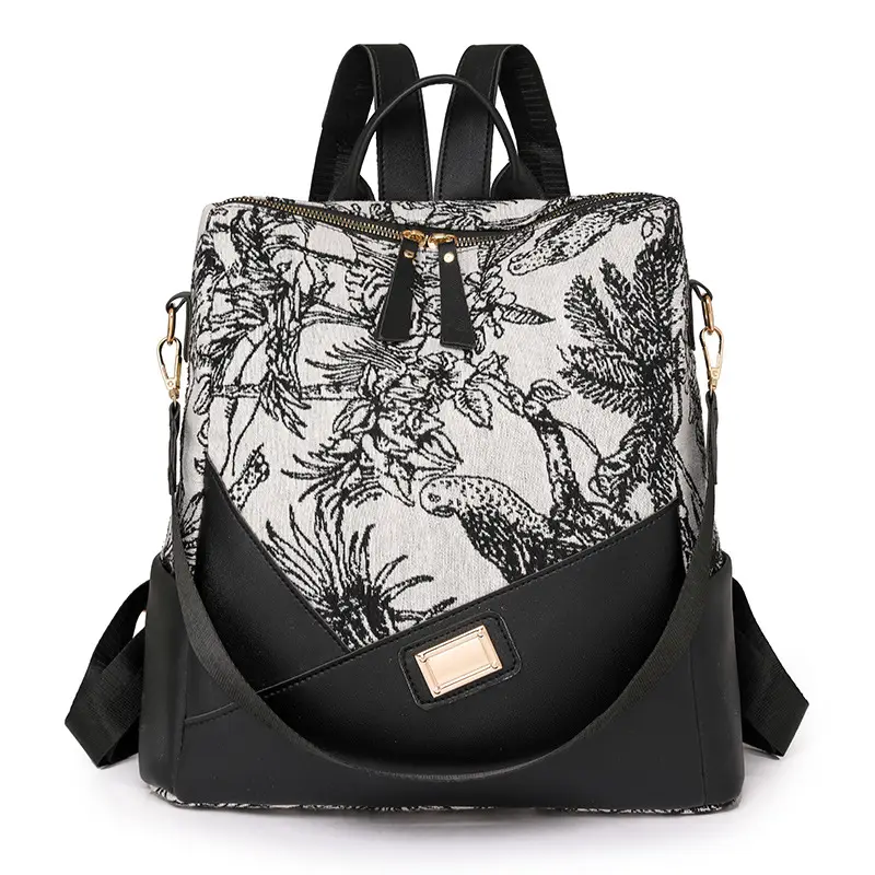 New Cross-border Printed Backpack High Fashion Large Capacity Lightweight Travel Portable Shoulder Bag Casual luggage and leather goods