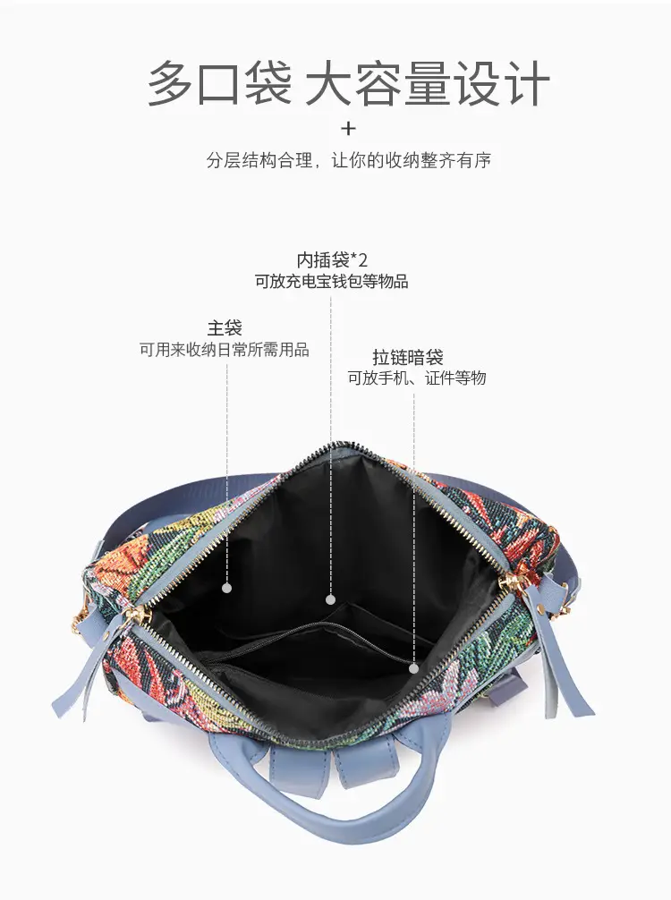 New Cross-border Printed Backpack High Fashion Large Capacity Lightweight Travel Portable Shoulder Bag Casual luggage and leather goods — feature 11