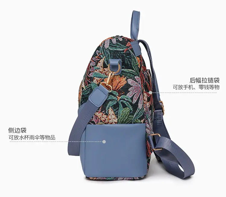 New Cross-border Printed Backpack High Fashion Large Capacity Lightweight Travel Portable Shoulder Bag Casual luggage and leather goods — feature 12
