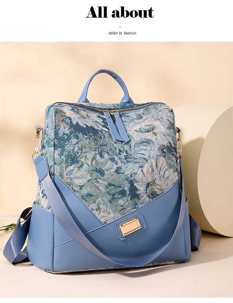 New Cross-border Printed Backpack High Fashion Large Capacity Lightweight Travel Portable Shoulder Bag Casual luggage and leather goods — feature 18
