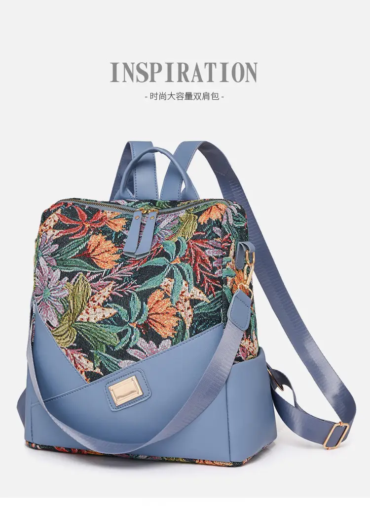 New Cross-border Printed Backpack High Fashion Large Capacity Lightweight Travel Portable Shoulder Bag Casual luggage and leather goods — feature 7