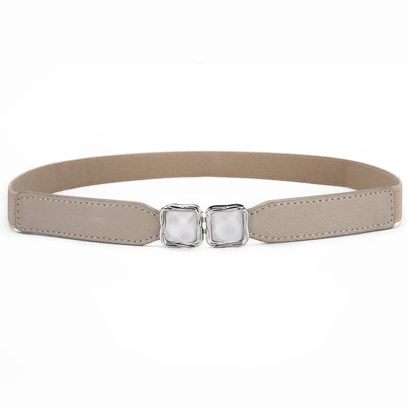 Women's Metal Hook Buckle Belt Black Brown Beige All-match - Image 4