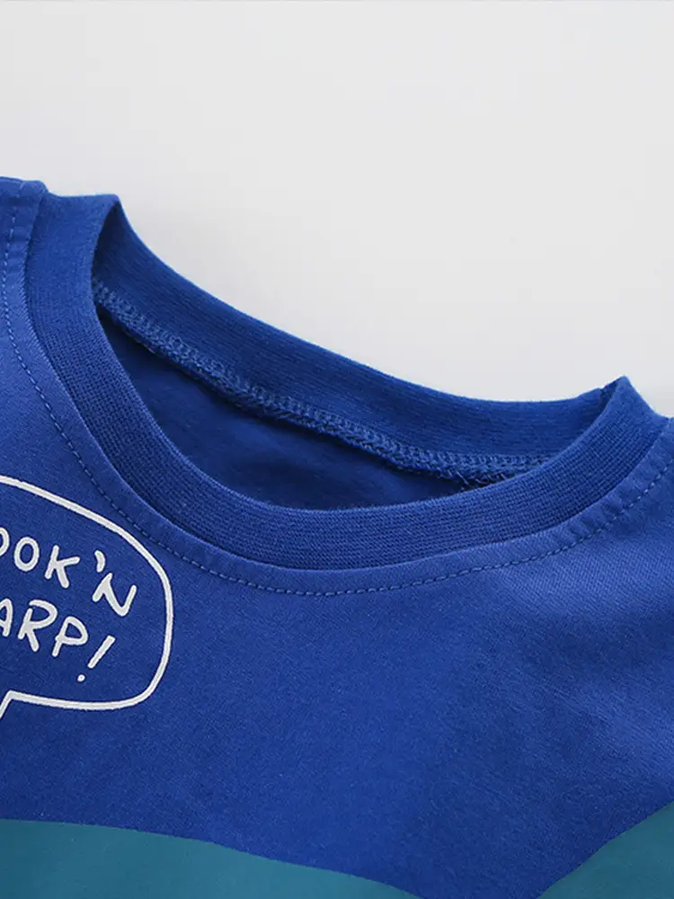 Malwee Boys Blue Shark Graphic T-Shirt Summer Casual - Image 3